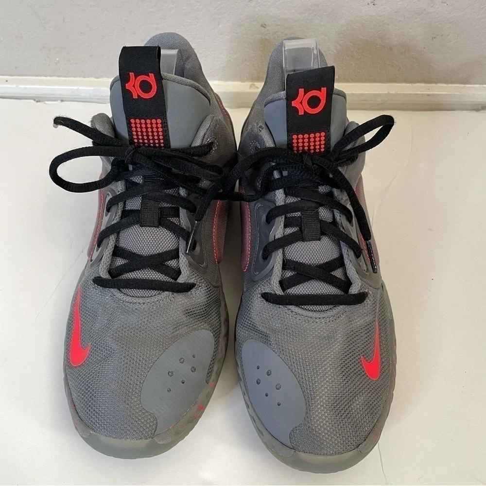 Nike KD Trey 5 VII AT5685-002 Basketball Gray Red Hi Top Sneakers Shoes Size 6Y